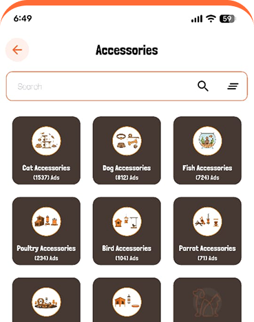 Titans Pet app: Accessories